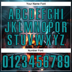 Custom Blue Teal-Black 3D Flame Skull Bowling Performance Polo Shirt