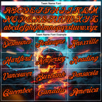 Custom Aqua Orange-Black 3D Flame Skull Bowling Performance Polo Shirt