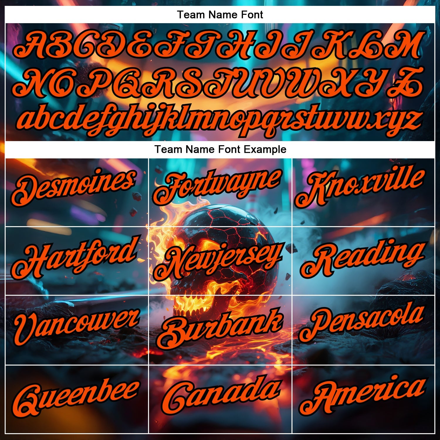 Custom Aqua Orange-Black 3D Flame Skull Bowling Performance Polo Shirt