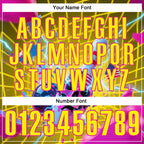 Custom Gold Light Yellow-Deep Pink 3D American Flag Splash Lightning Skull Bowling Performance Polo Shirt