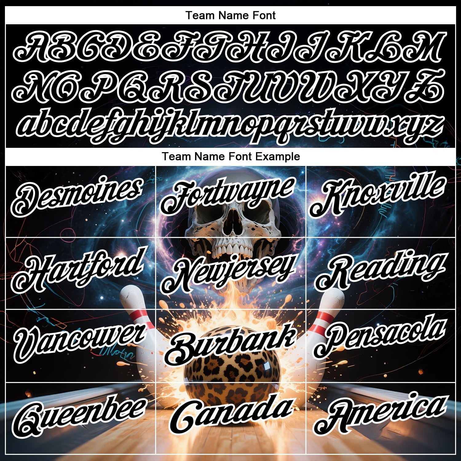 Custom Black White 3D Galaxy Splash Leopard Print Skull Bowling Performance Polo Shirt