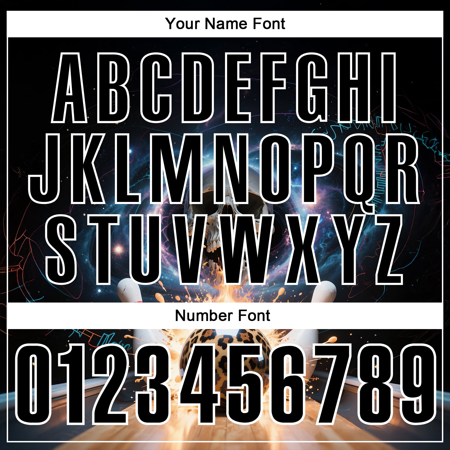 Custom Black White 3D Galaxy Splash Leopard Print Skull Bowling Performance Polo Shirt