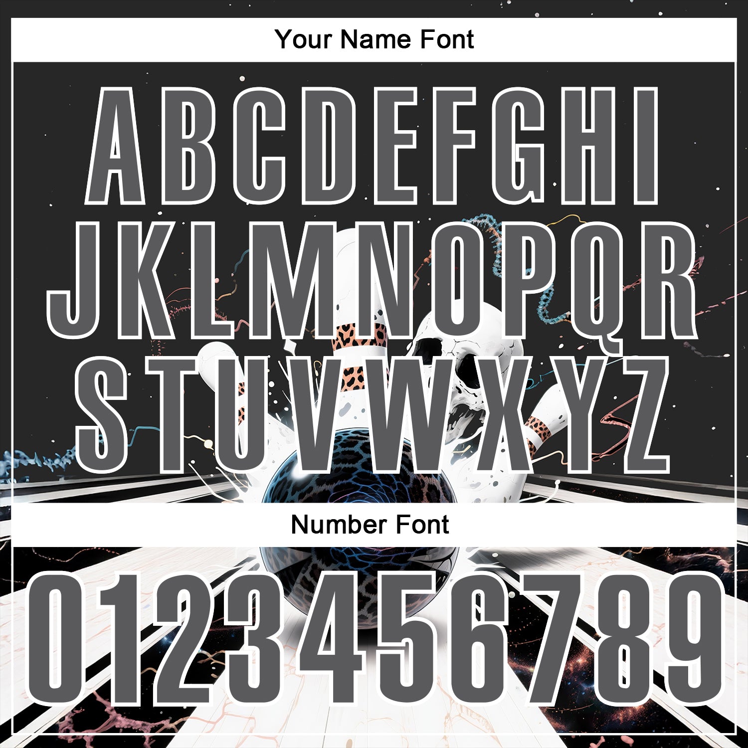 Custom Steel Gray White 3D Galaxy Leopard Print Skull Bowling Performance Polo Shirt