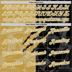 Custom Graffiti Pattern Old Gold Black-White 3D Scratch Performance Polo Shirt