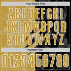 Custom Graffiti Pattern Old Gold Black-White 3D Scratch Performance Polo Shirt