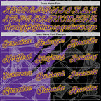 Custom Graffiti Pattern Purple Black-Yellow 3D Scratch Performance Polo Shirt