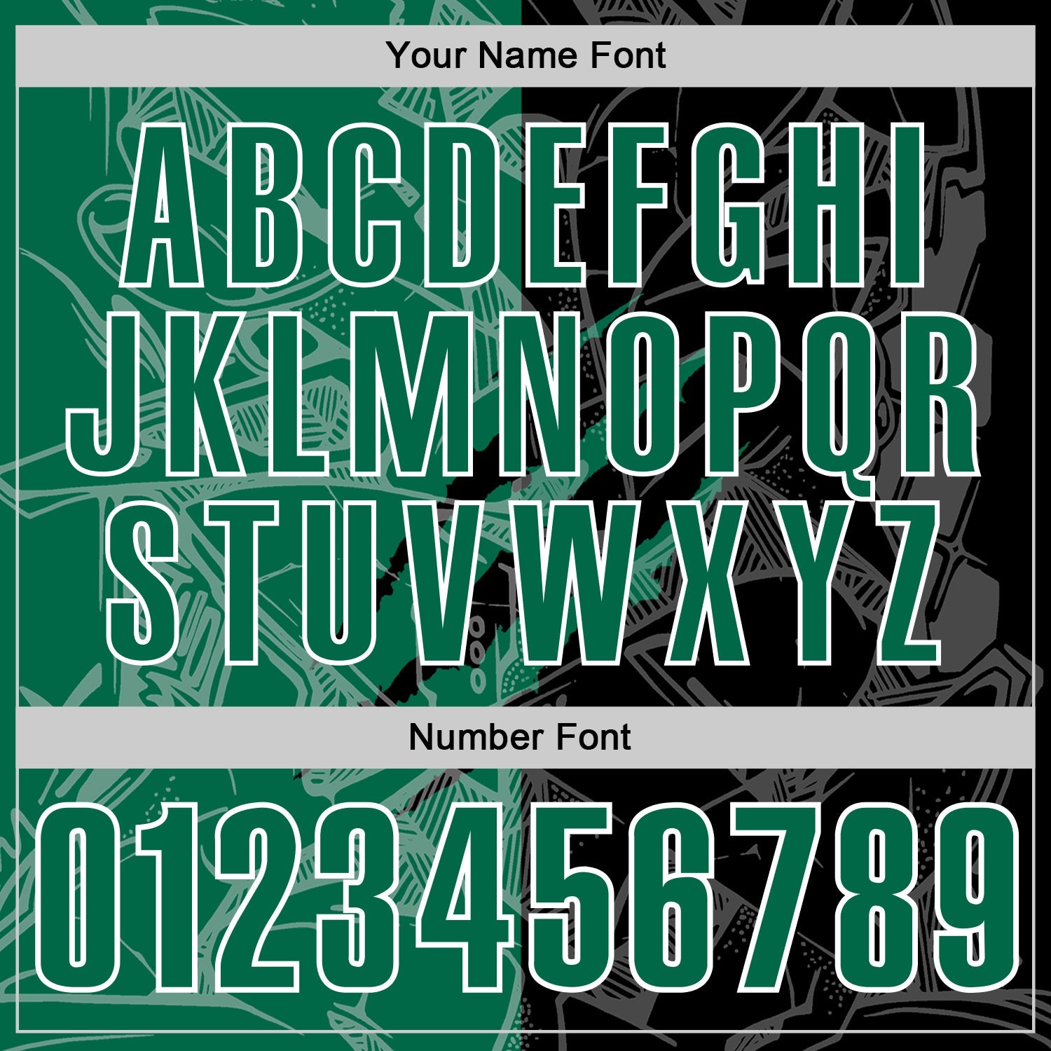 Custom Graffiti Pattern Kelly Green Black-White 3D Scratch Performance Polo Shirt