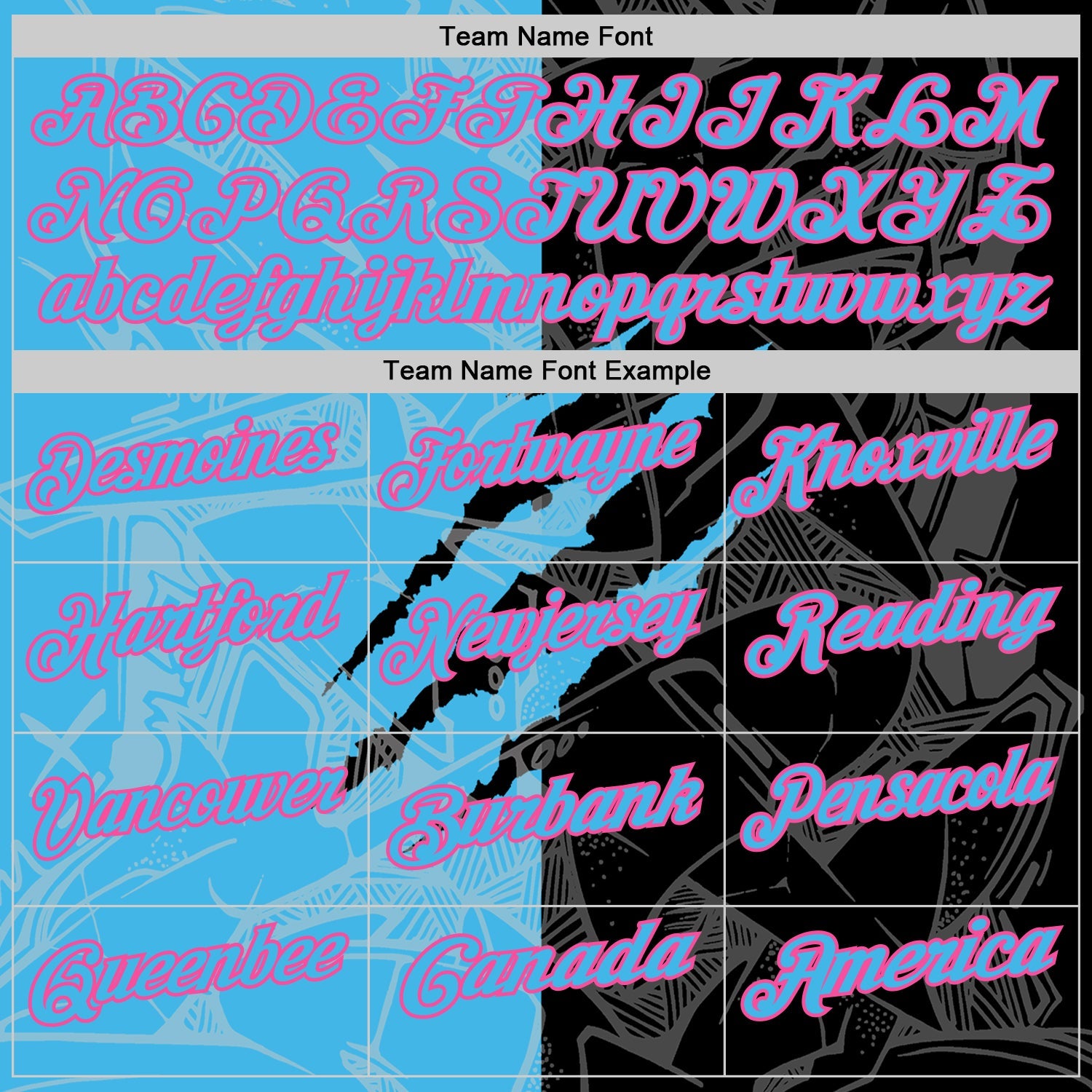 Custom Graffiti Pattern Sky Blue Black-Pink 3D Scratch Performance Polo Shirt