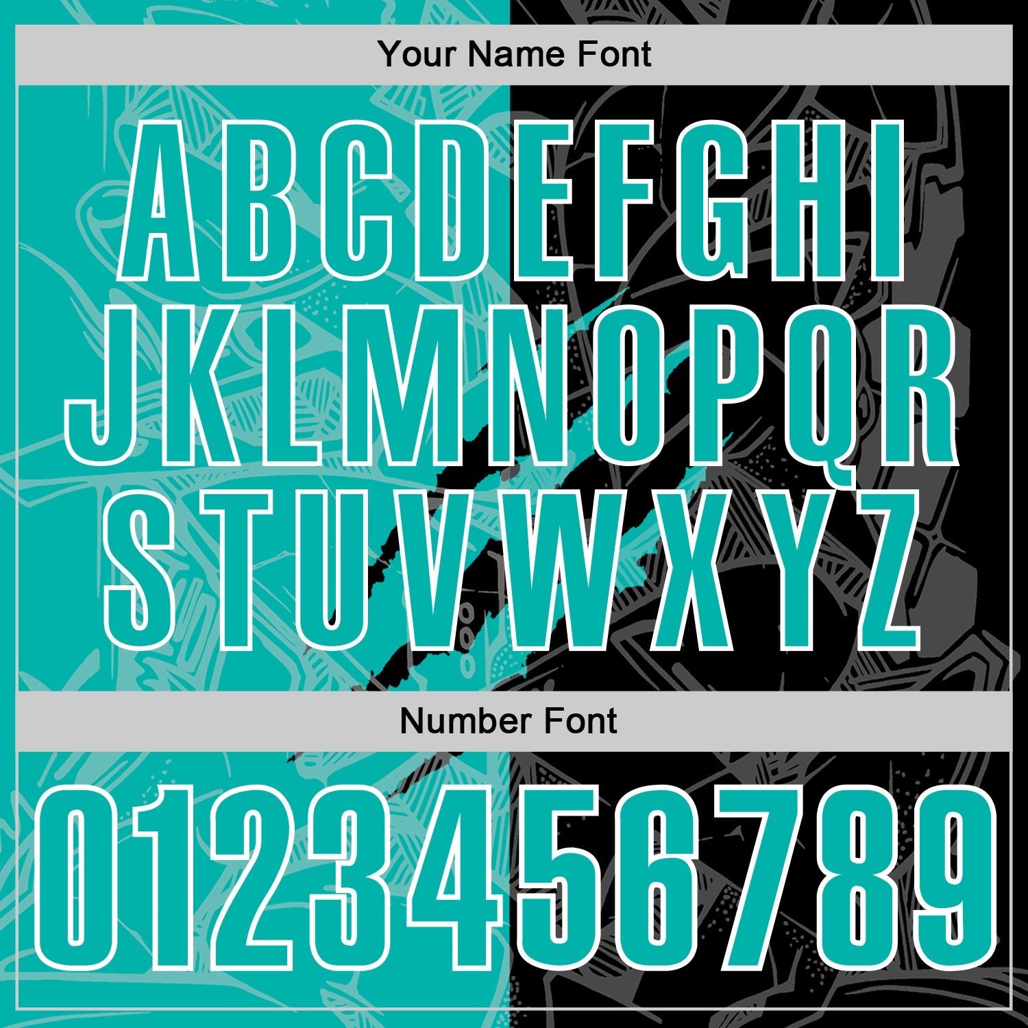 Custom Graffiti Pattern Aqua Black-White 3D Scratch Performance Polo Shirt