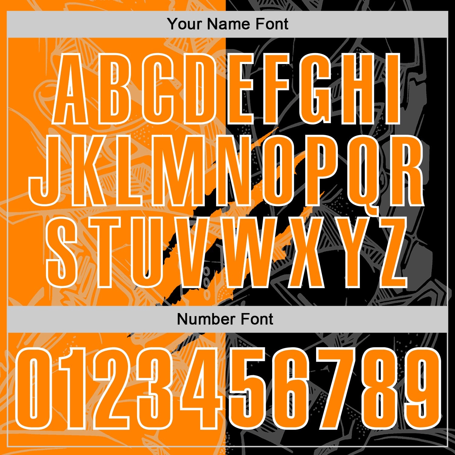 Custom Graffiti Pattern Bay Orange Black-White 3D Scratch Performance Polo Shirt