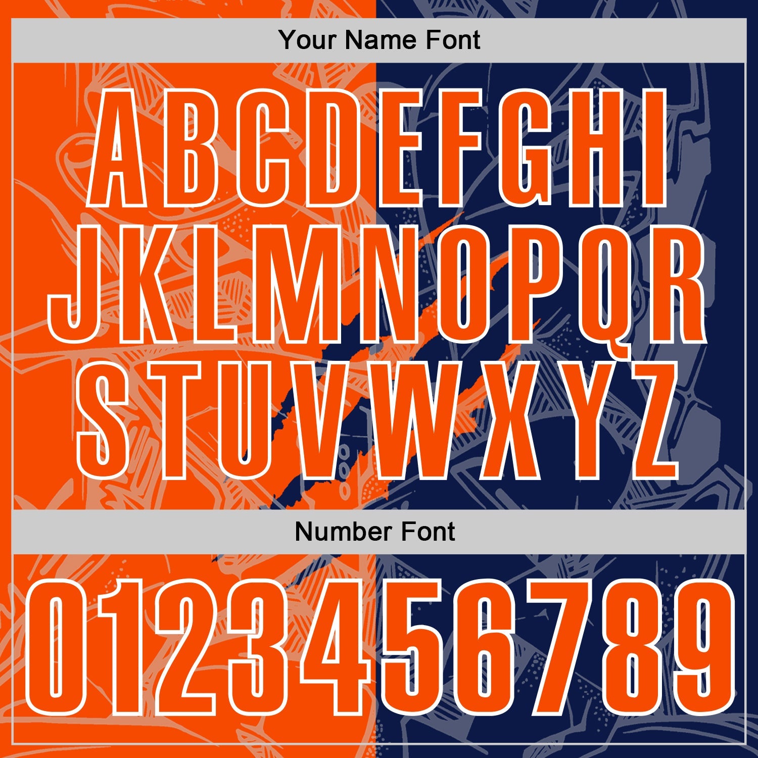 Custom Graffiti Pattern Orange Navy-White 3D Scratch Performance Polo Shirt