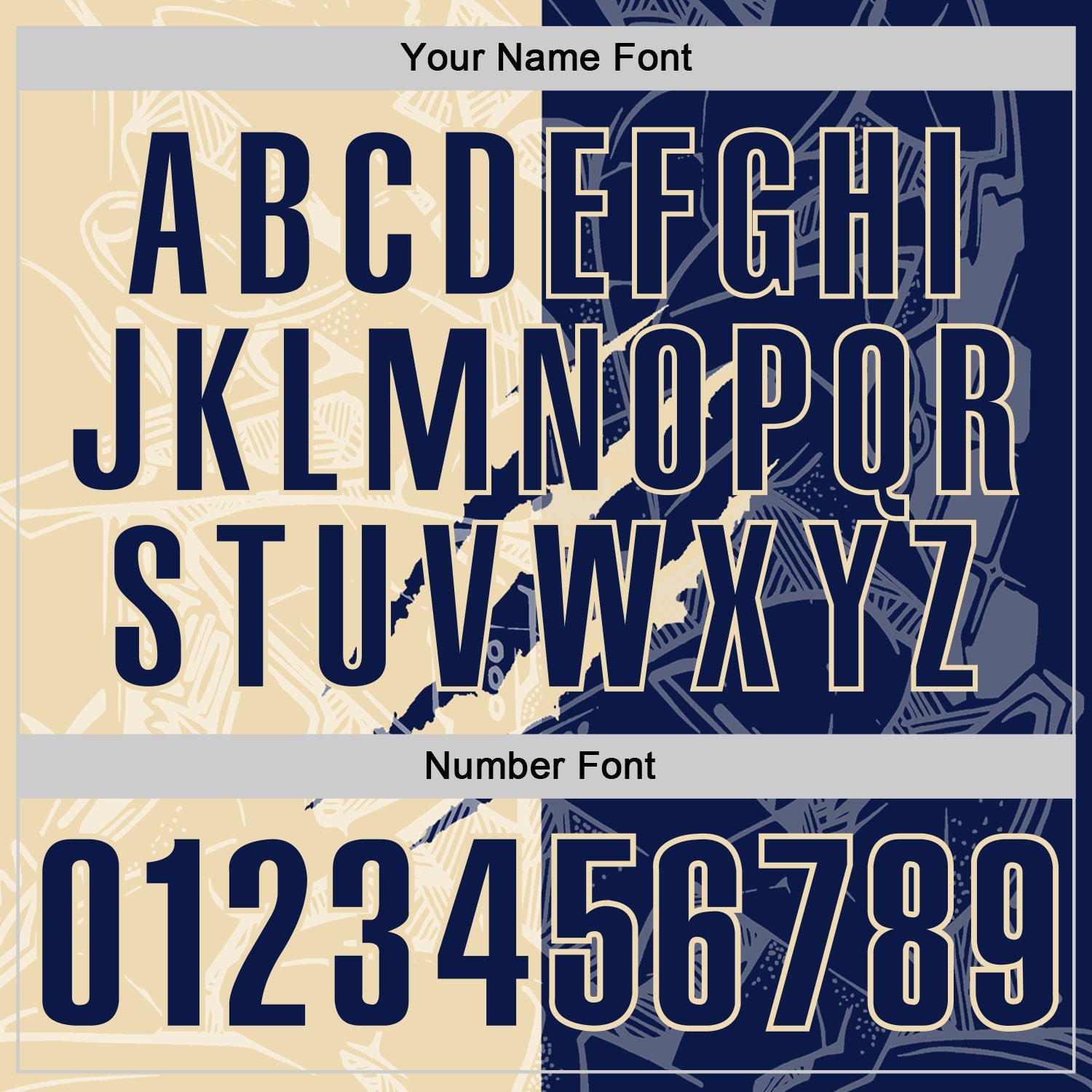 Custom Graffiti Pattern Navy-Cream 3D Scratch Performance Polo Shirt