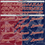 Custom Graffiti Pattern Crimson Navy-Cream 3D Scratch Performance Polo Shirt