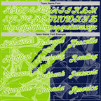 Custom Graffiti Pattern Neon Green Navy-White 3D Scratch Performance Polo Shirt