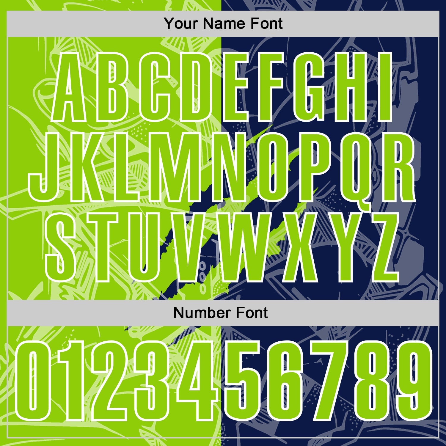 Custom Graffiti Pattern Neon Green Navy-White 3D Scratch Performance Polo Shirt