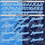 Custom Graffiti Pattern Powder Blue Navy-White 3D Scratch Performance Polo Shirt