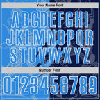 Custom Graffiti Pattern Powder Blue Navy-White 3D Scratch Performance Polo Shirt