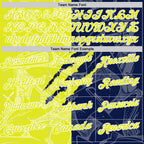 Custom Graffiti Pattern Neon Yellow Navy-White 3D Scratch Performance Polo Shirt