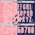 Custom Graffiti Pattern Medium Pink Navy-White 3D Scratch Performance Polo Shirt