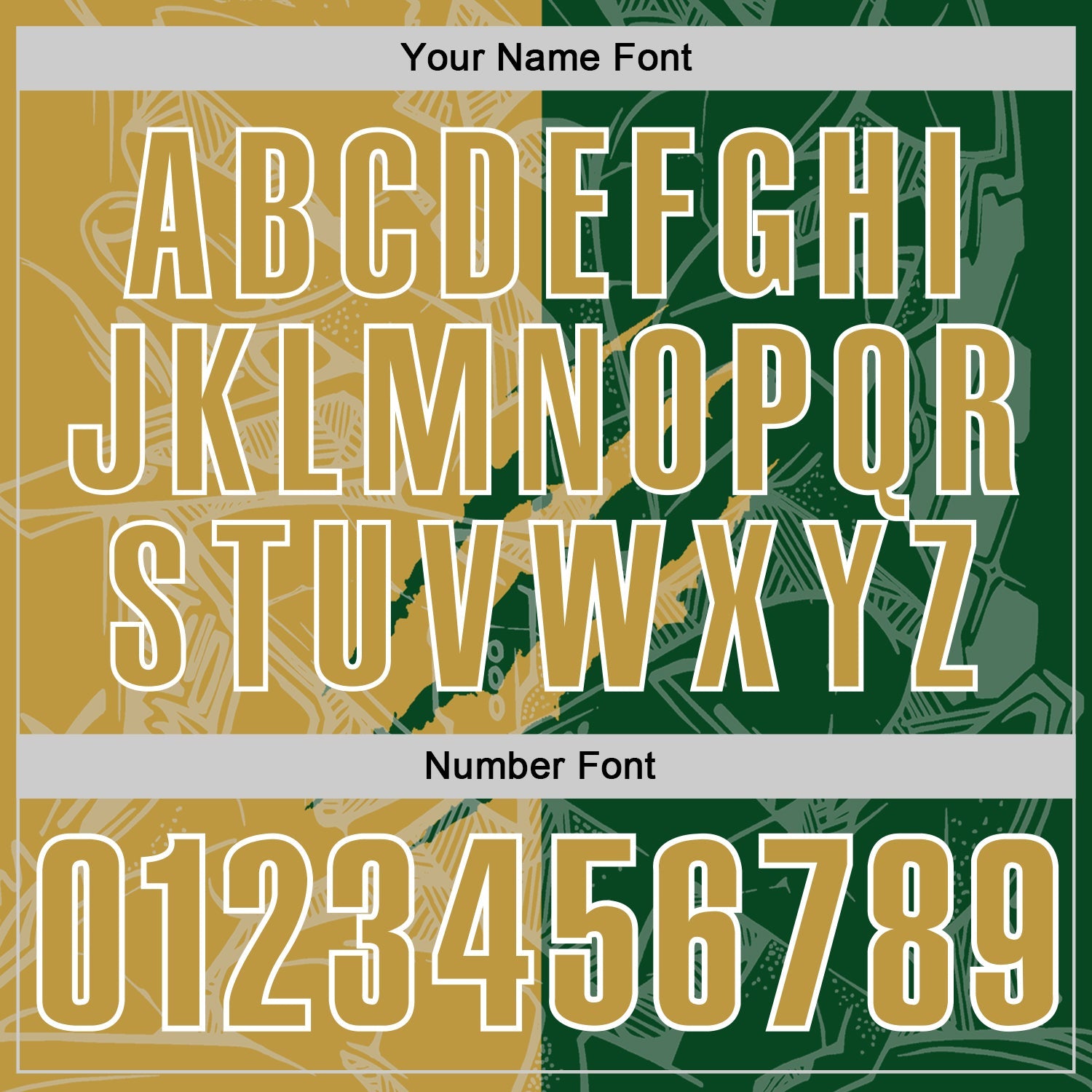 Custom Graffiti Pattern Old Gold Green-White 3D Scratch Performance Polo Shirt