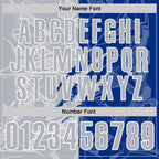 Custom Graffiti Pattern Gray Royal-White 3D Scratch Performance Polo Shirt