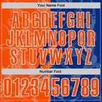 Custom Graffiti Pattern Orange Royal-White 3D Scratch Performance Polo Shirt