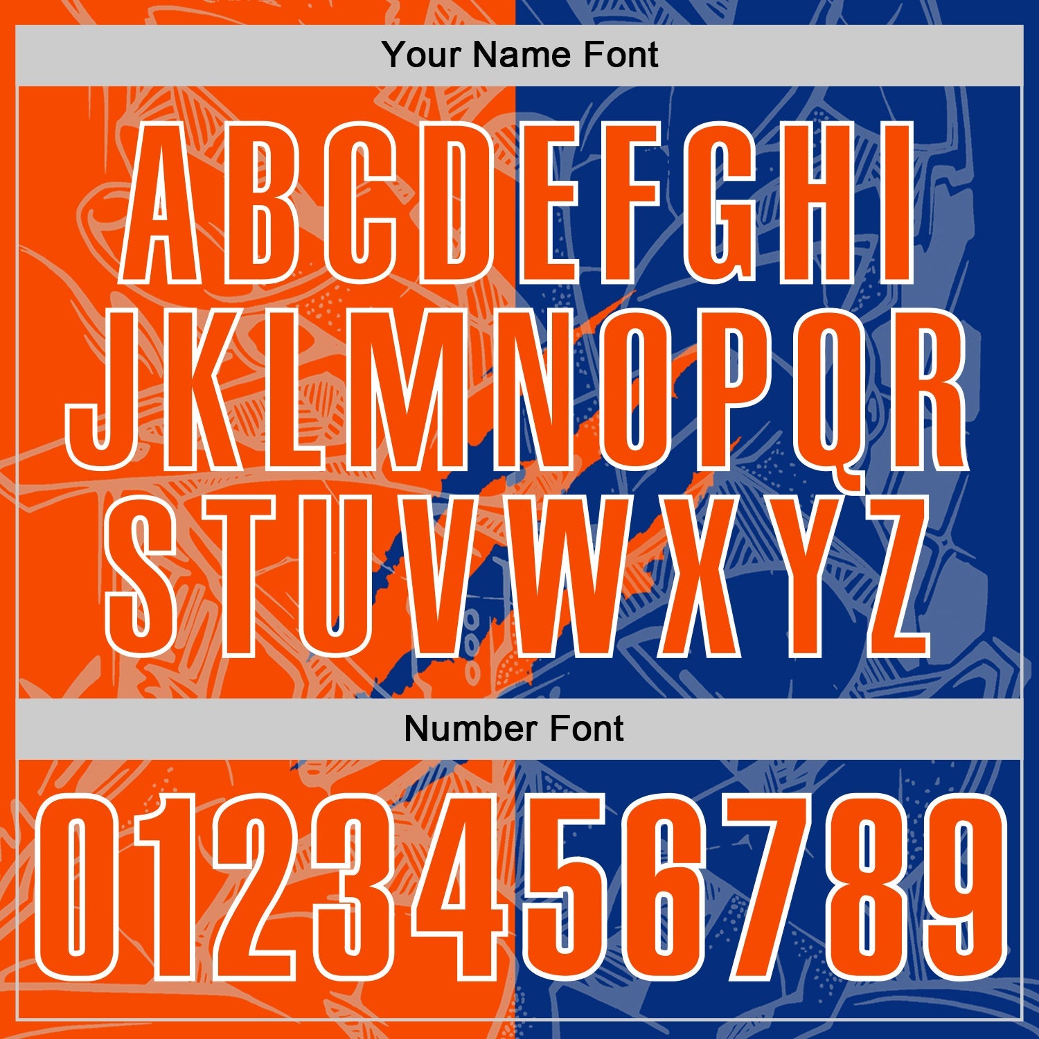 Custom Graffiti Pattern Orange Royal-White 3D Scratch Performance Polo Shirt