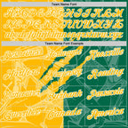 Custom Graffiti Pattern Gold Kelly Green-White 3D Scratch Performance Polo Shirt