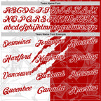 Custom Graffiti Pattern Red-White 3D Scratch Performance Polo Shirt