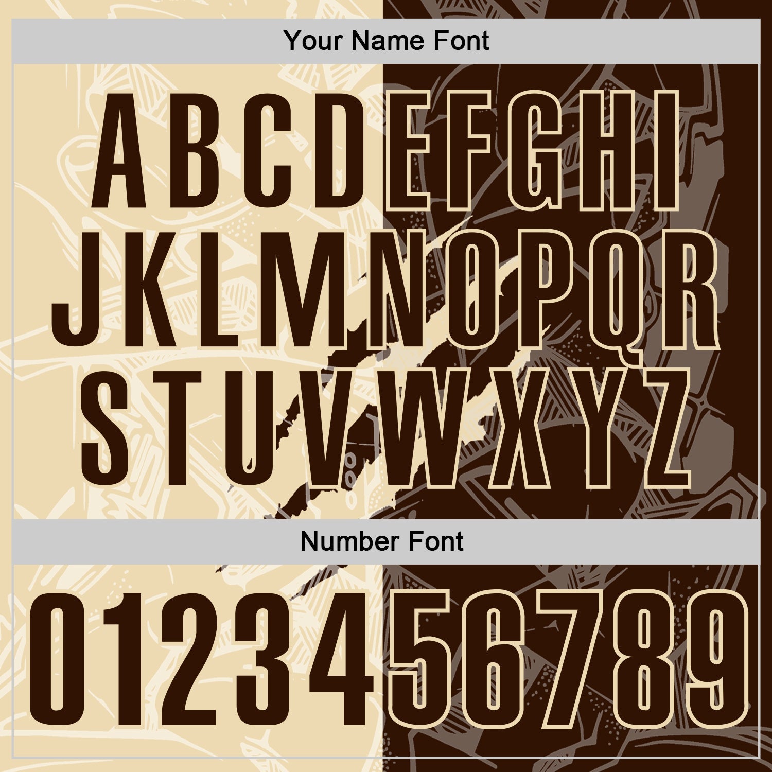 Custom Graffiti Pattern Brown-Cream 3D Scratch Performance Polo Shirt