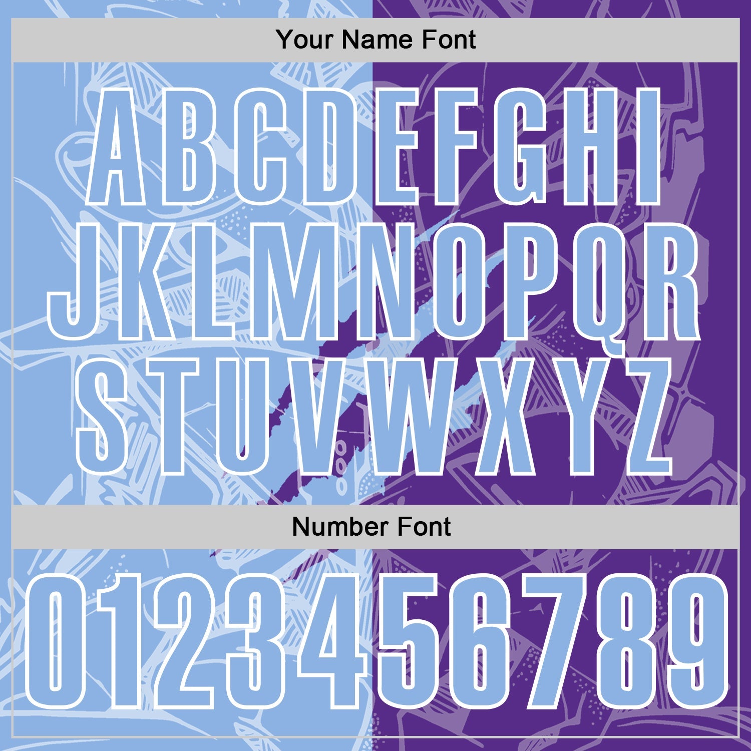 Custom Graffiti Pattern Light Blue Purple-White 3D Scratch Performance Polo Shirt