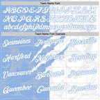 Custom Graffiti Pattern White-Light Blue 3D Scratch Performance Polo Shirt