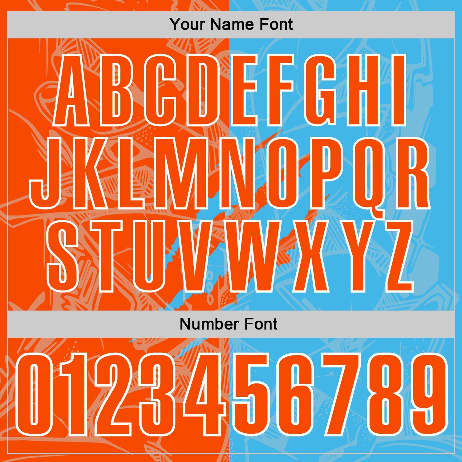 Custom Graffiti Pattern Orange Sky Blue-White 3D Scratch Performance Polo Shirt