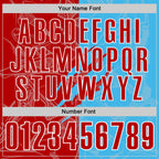 Custom Graffiti Pattern Red Sky Blue-White 3D Scratch Performance Polo Shirt