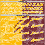 Custom Graffiti Pattern Gold Burgundy-White 3D Scratch Performance Polo Shirt