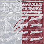 Custom Graffiti Pattern Gray Burgundy-White 3D Scratch Performance Polo Shirt