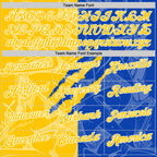 Custom Graffiti Pattern Yellow Thunder Blue-White 3D Scratch Performance Polo Shirt