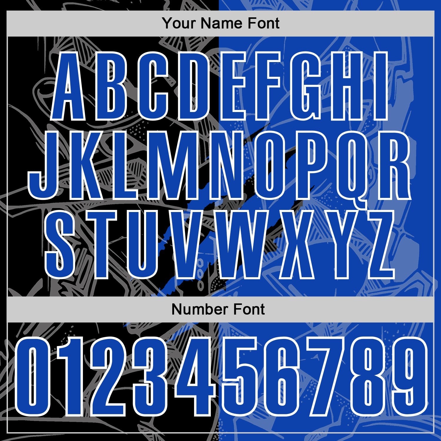 Custom Graffiti Pattern Thunder Blue Black-White 3D Scratch Performance Polo Shirt