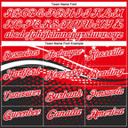 Custom Fire Red Black-White 3D Pattern Design Star And Geometric Shapes Performance Polo Shirt