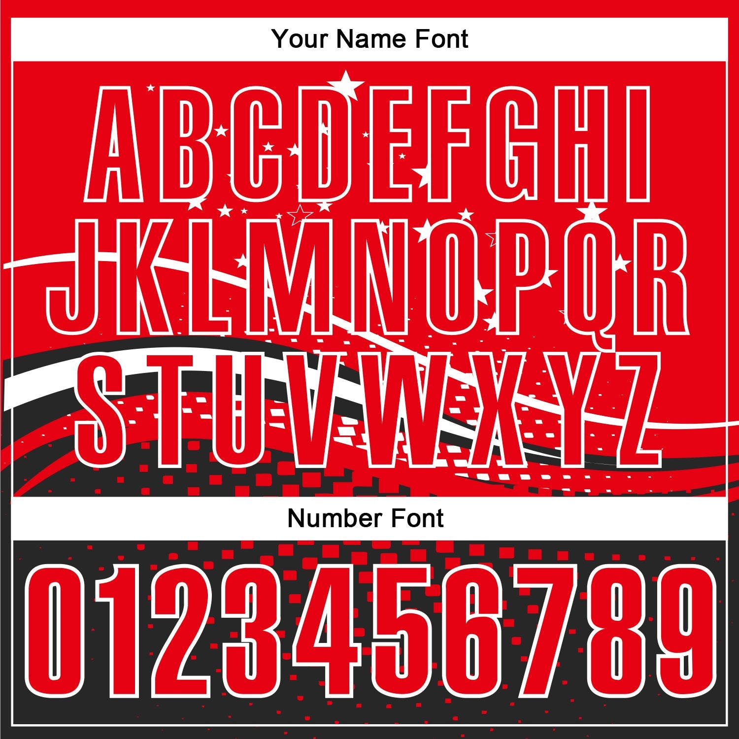 Custom Fire Red Black-White 3D Pattern Design Star And Geometric Shapes Performance Polo Shirt