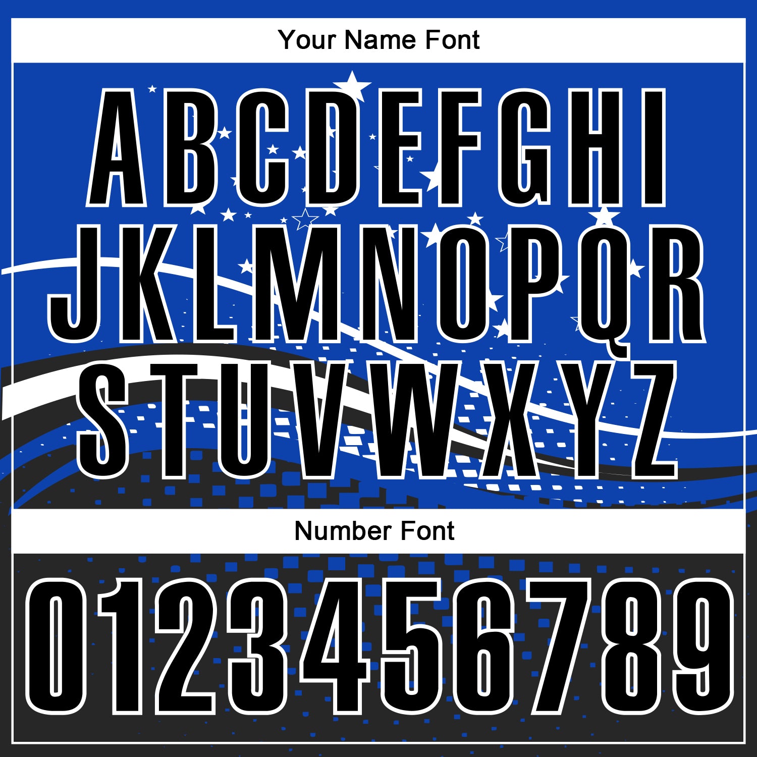 Custom Thunder Blue Black-White 3D Pattern Design Star And Geometric Shapes Performance Polo Shirt