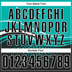 Custom Aqua Black-White 3D Pattern Design Star And Geometric Shapes Performance Polo Shirt