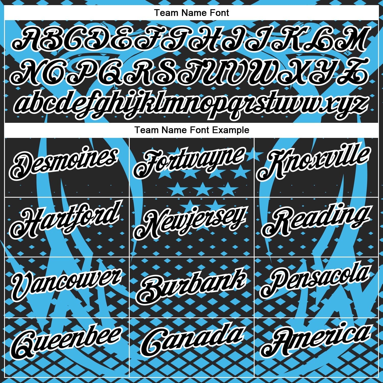 Custom Sky Blue Black-White 3D Pattern Design Star And Geometric Shapes Performance Polo Shirt