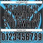 Custom Sky Blue Black-White 3D Pattern Design Star And Geometric Shapes Performance Polo Shirt