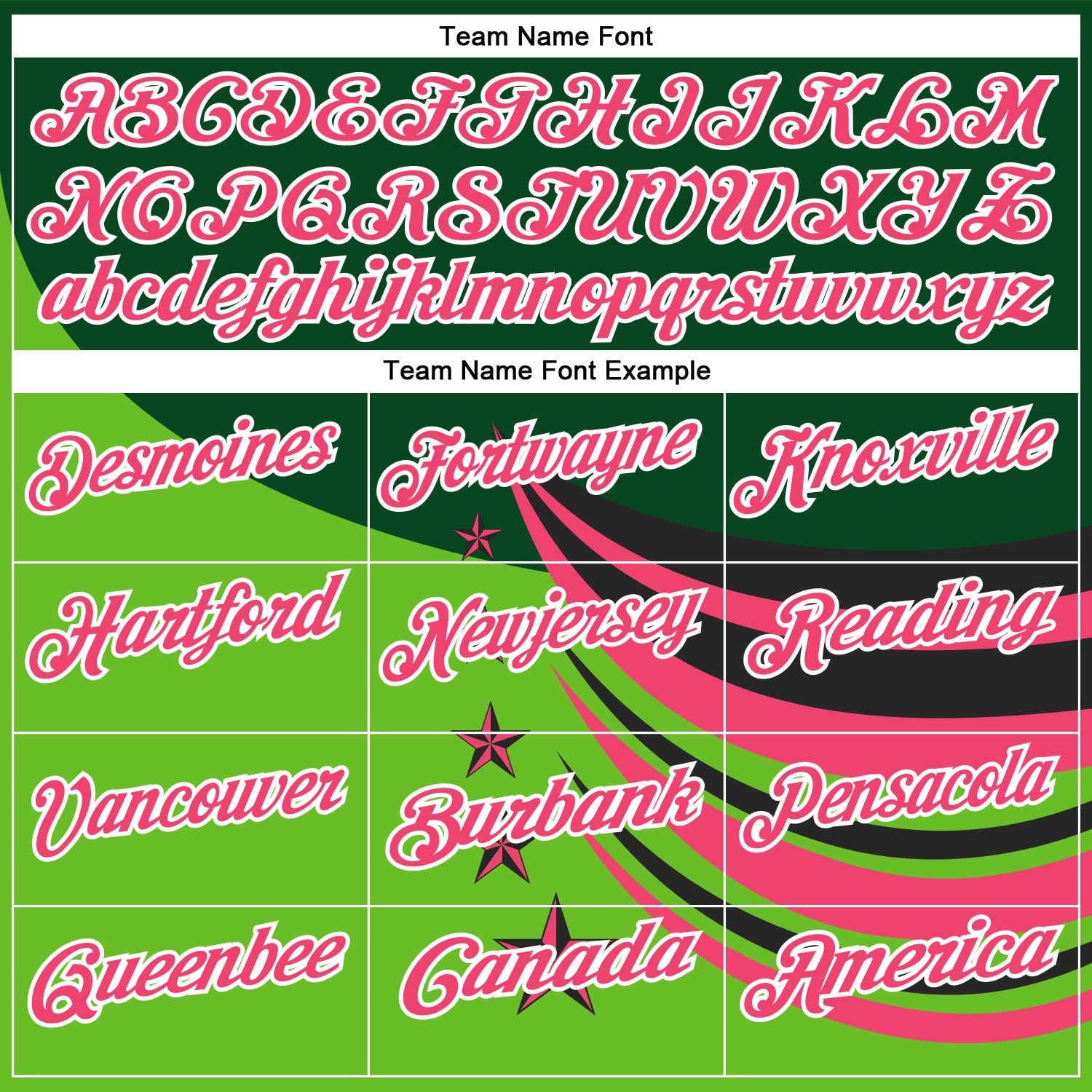 Custom Green Neon Pink Black-White 3D Pattern Design Star Performance Polo Shirt