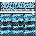 Custom Black Sky Blue-White 3D Pattern Design Star Performance Polo Shirt