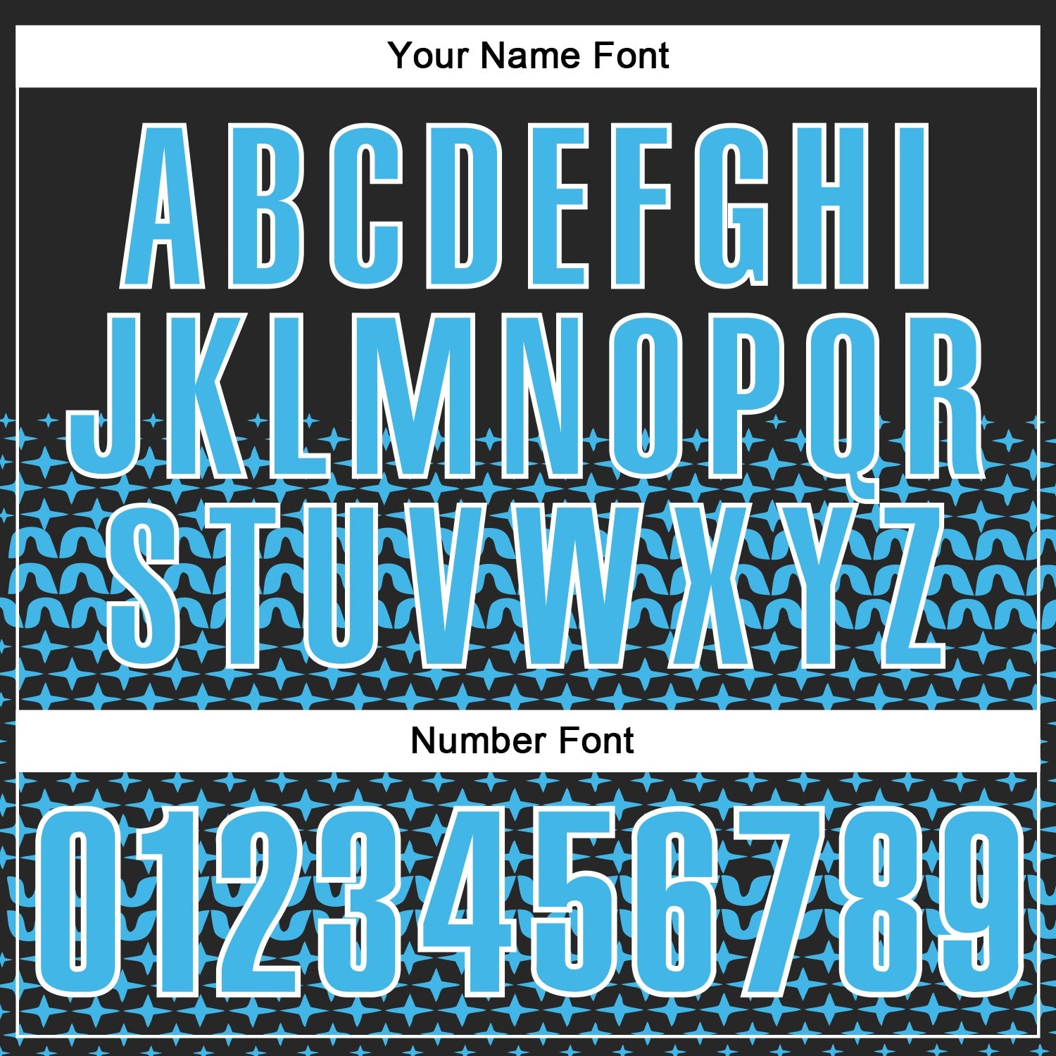 Custom Black Sky Blue-White 3D Pattern Design Star Performance Polo Shirt