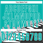 Custom Aqua Black Gray-White 3D Pattern Design Geometric Shapes Performance Polo Shirt