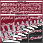 Custom Crimson Black Gray-White 3D Pattern Design Geometric Shapes Performance Polo Shirt