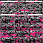 Custom Black Steel Gray Hot Pink-White 3D Pattern Design Splash Performance Polo Shirt